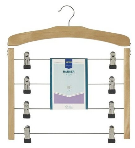 фото Tarrington House Вешалка для юбок 4 в 1 с зажимом деревянная, 38 x 44.5см