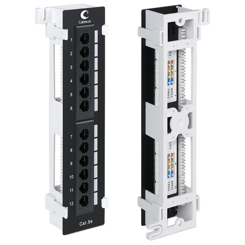 Настенная патч-панель Cabeus 12 портов RJ-45, категория 5е, PL-12-Cat.5e-WL-Dual IDC