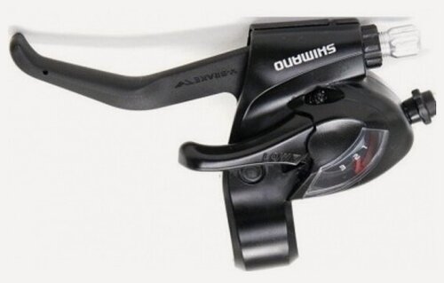 Изображение товара Шифтер с тормозной ручкой Shimano Tourney, EF41, левый, 3 скорости, трос 1800мм, черный