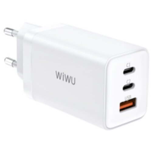 Сетевое зарядное устройство WiWU X-TR-259AEU Gan Fast Travel Charger Dual PD+QC3.0 White telesin gan 65w fast charger usb pd qc 3 0 for gopro osmo action for macbook iphone samsung type c portable gan charger