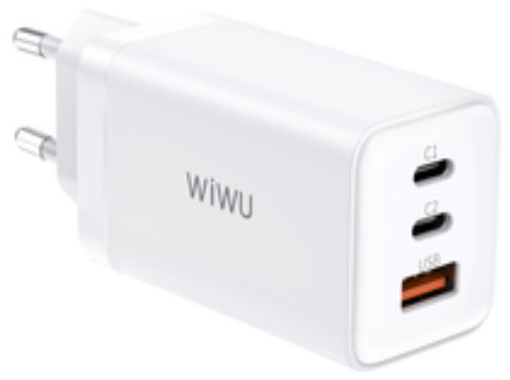 Сетевое зарядное устройство WiWU X-TR-259AEU Gan Fast Travel Charger Dual PD+QC3.0 White