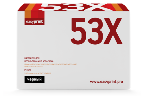 Картридж EasyPrint Q7553X/715H/708H черный совместимый с принтером HP (LH-53X U)