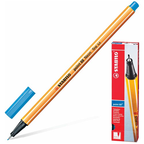 STABILO Ручка капиллярная stabilo point 88 , ультрамарин, корпус оранжевый, линия письма 0,4 мм, 88/32, 10 шт.