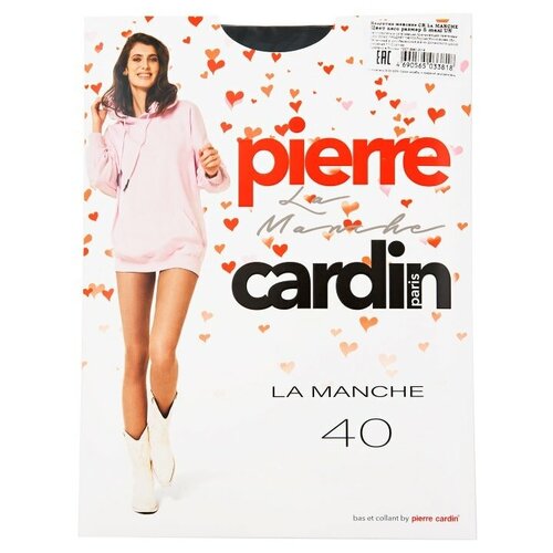 Колготки Pierre Cardin La Manche, 40 den, размер 5, черный колготки 40 den pierre cardin la manche bronzo 5 размер