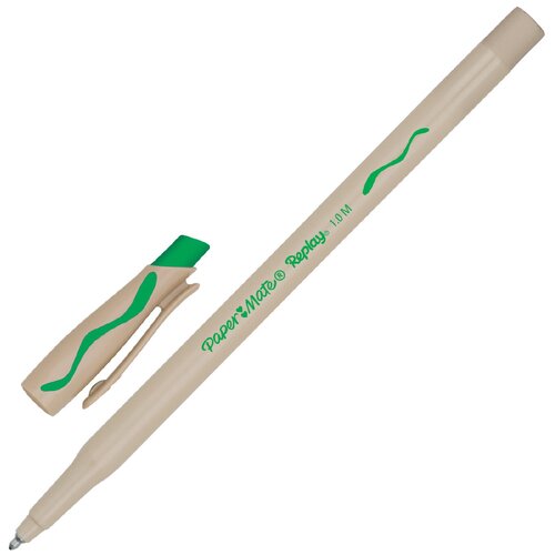 Paper Mate Ручка шариковая Replay M, 1.2 мм, S0183001, зеленый цвет чернил, 1 шт.