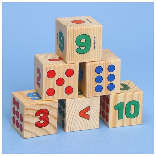 Кубики из натурального дерева «Учим цифры» кубики из натурального дерева учим цифры сла 001 лесная мастерская 7888868