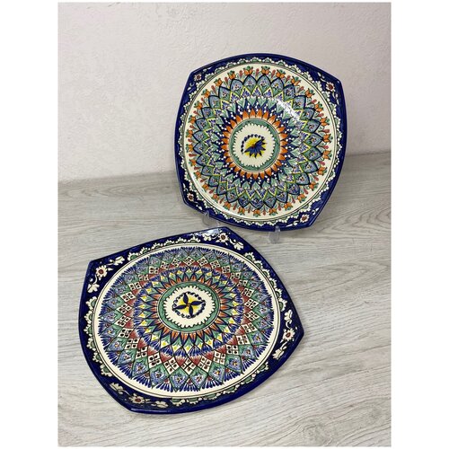 Блюдо квадратное, Риштан (38см.)