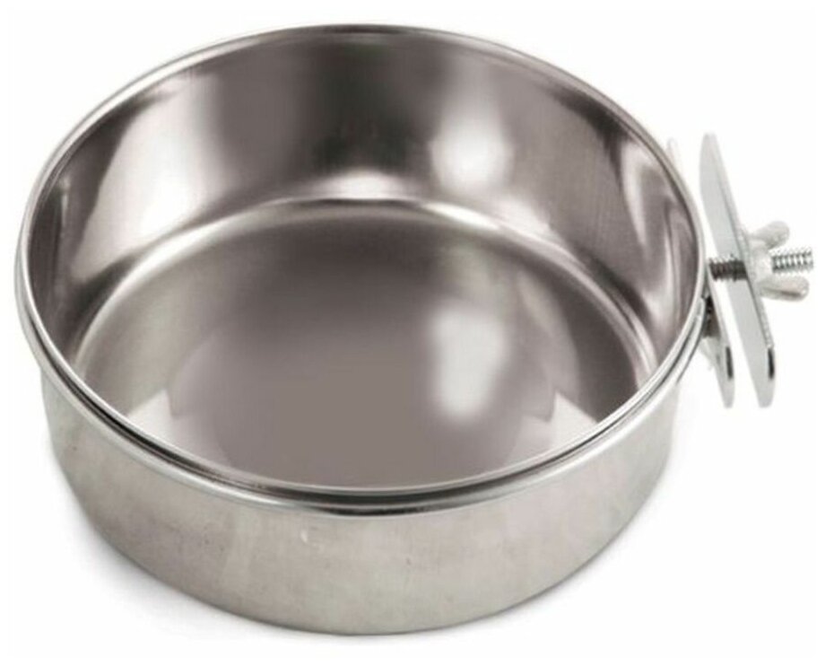 фото Миска металлическая с держателем (на винтах) 1,35 л