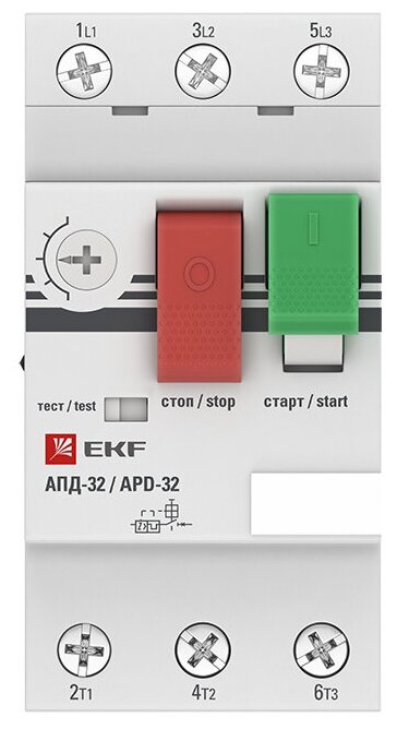 Выключатель авт. защиты двиг. АПД-32 6-10А EKF apd2-6-10 - фотография № 2