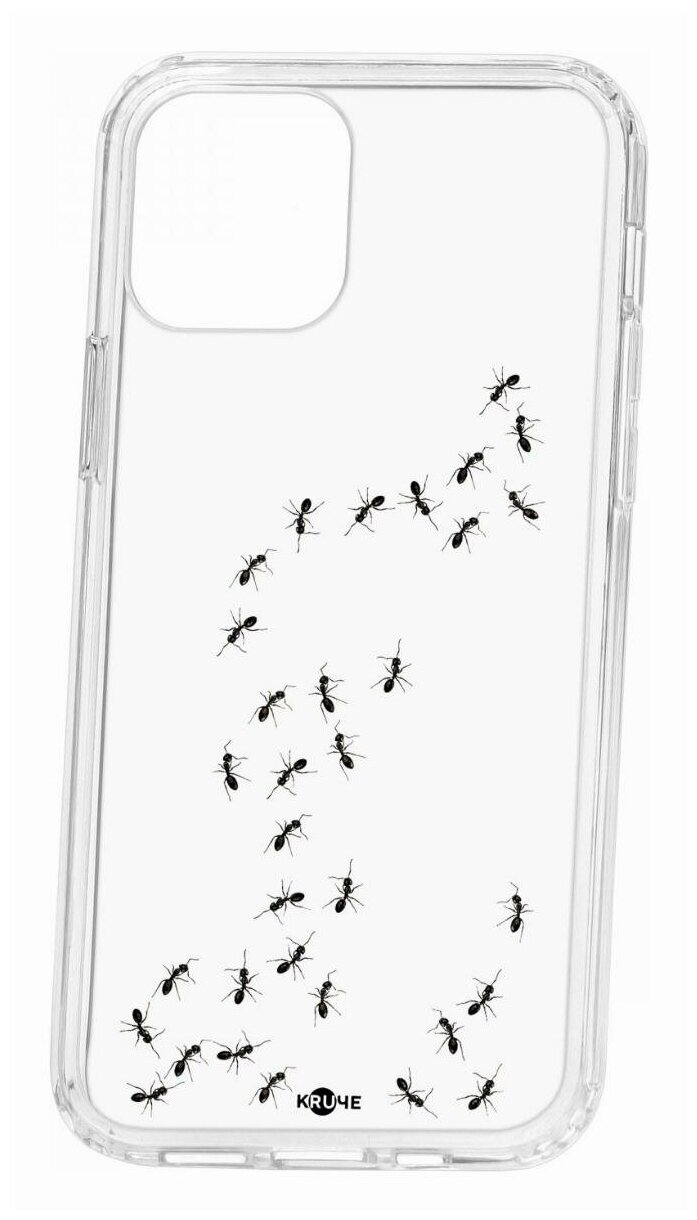 Чехол для iPhone 12/12 Pro Kruche Print Муравьи, противоударная пластиковая накладка с рисунком, защитный силиконовый бампер с принтом и защитой камеры