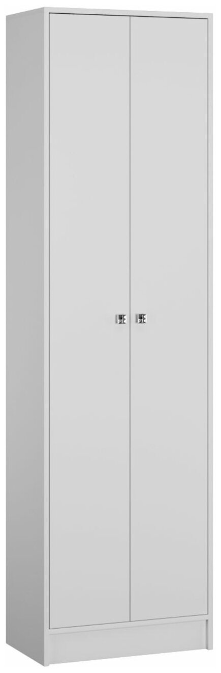 Двухстворчатый Шкаф для одежды в прихожую, спальню или гостиную 60см белый с тиснением - ТК0382