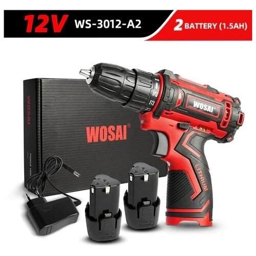 Аккумуляторная дрель-шуруповерт WOSAI WS-3012 2 аккумулятора 299000₽