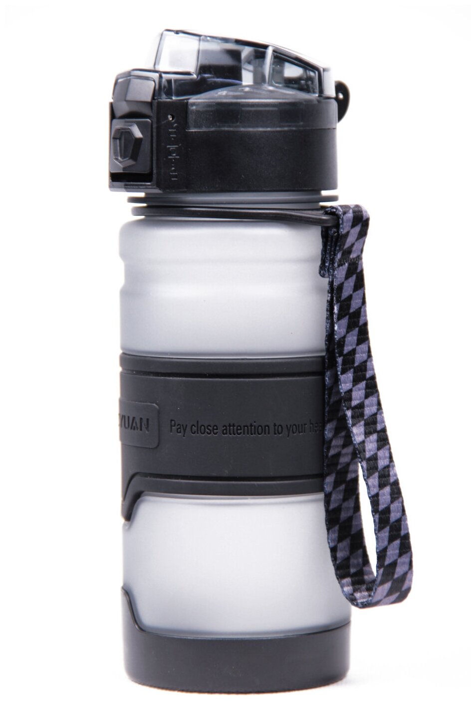 Бутылка для воды спортивная черная "Kangzyuan" 380мл