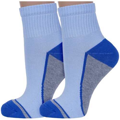 фото Женские носки брестский чулочный комбинат укороченные, махровые, размер 23, голубой