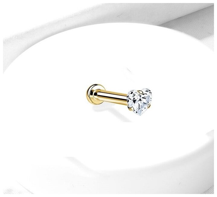 Пирсинг в нос Spikes, длина стержня 6 мм, золотой — фото 1