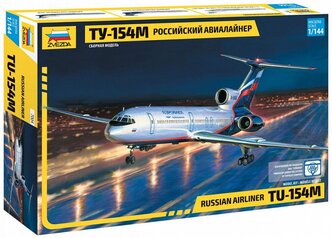 Сборная модель ZVEZDA Российский авиалайнер ТУ-154М (7004) 1:144