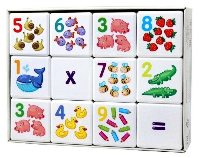 Кубики 12 шт Кубики для умников. Арифметика