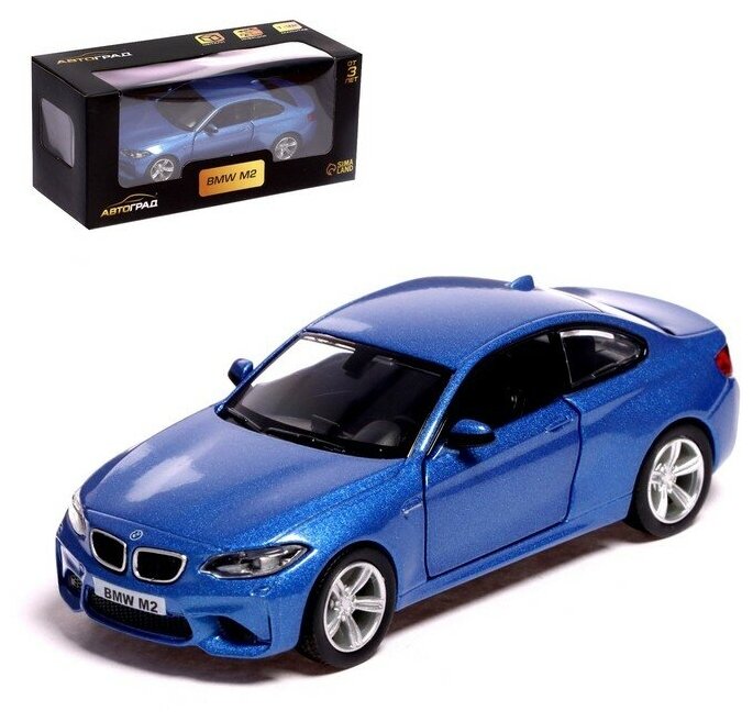 Автоград Машина металлическая BMW M2 COUPE, 1:32, инерция, открываются двери, цвет синий