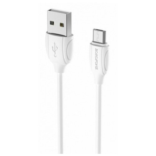 Кабель Borofone BX19, microUSB - USB, 2.4 А, 1 м, белый кабель borofone usb microusb bx19 1 м 1 шт черный