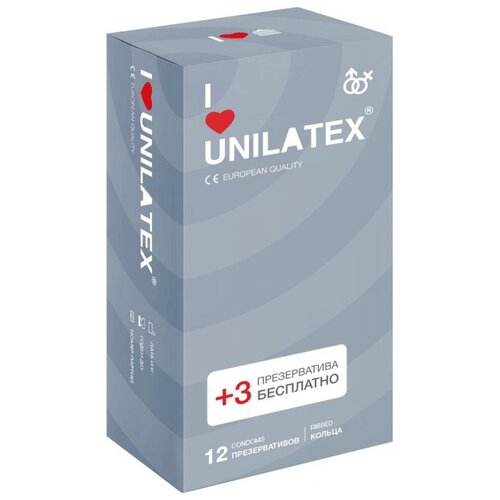 Презервативы Unilatex Ribbed, 15 шт. презервативы unilatex ribbed 12 ребристые