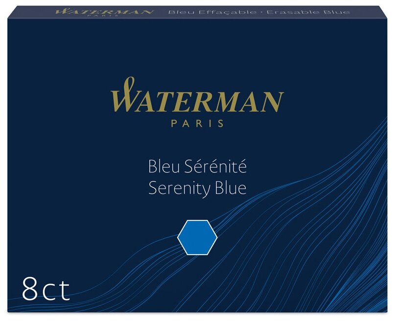 Картриджи чернильные Waterman Standart, синий, 8шт, картонная коробка