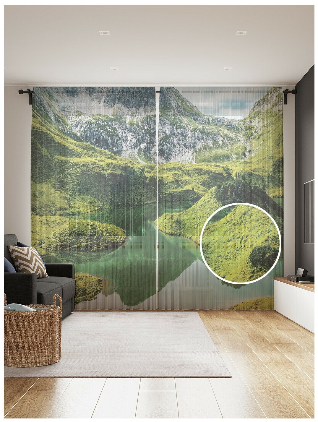 Тюль для кухни и спальни JoyArty 