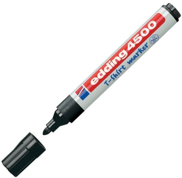 Маркер по ткани EDDING E-4500/1 чёрный, 2-3мм, - фото №1