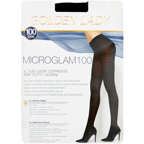 Колготки Golden Lady Micro Glam, 100 den, размер 2, черный колготки женские golden lady microglam 100 den