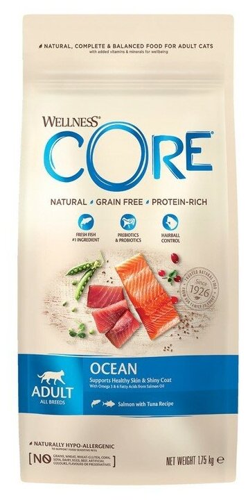 Корм Core Grain Free Ocean Salmon для взрослых кошек (лосось тунец) 1.75 кг