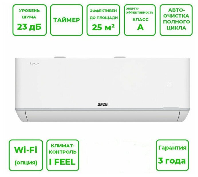 Внутренний блок кондиционера Zanussi Barocco ZACS-09 HB/N1/In - фото №15