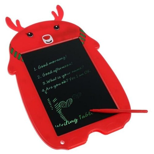 Планшет для рисования и заметок LuazON Олененок 9 функция блокировки красный 1202₽
