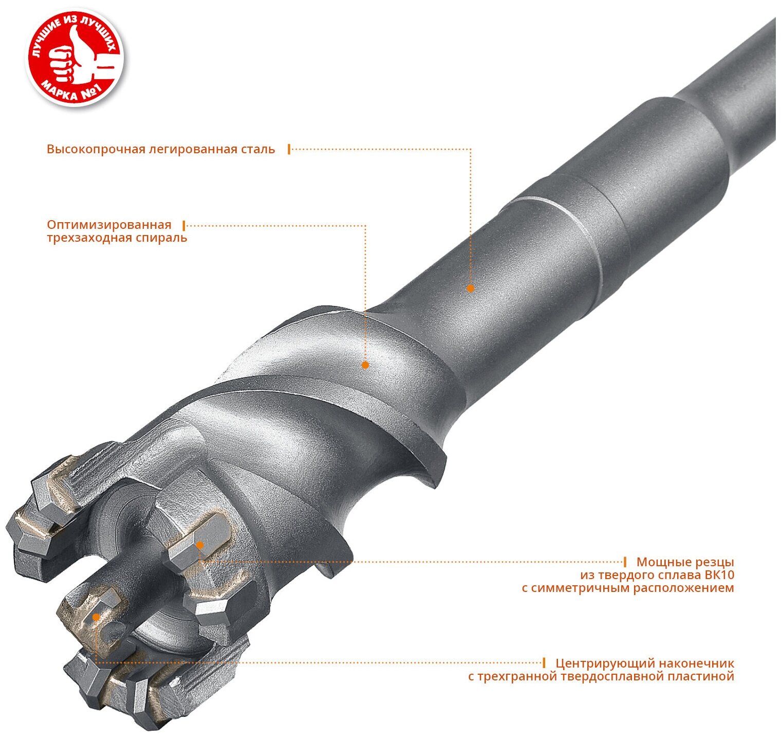 Бур SDS-max ЗУБР 29330-45-600 45 x 600