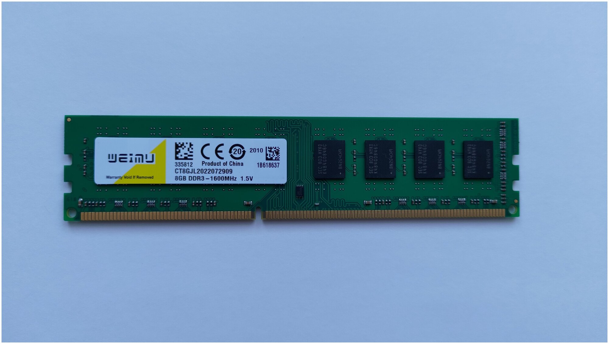 Оперативная память WEIMU Green DDR3 1 x 8 Гб DIMM 15 В 1600 МГц