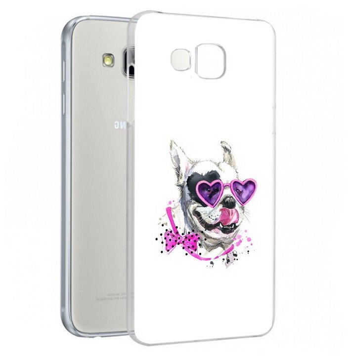 Чехол задняя-панель-накладка-бампер MyPads акварельный пёс для Samsung Galaxy A7 2016 A7100/A710F/A7+ 5.5 противоударный