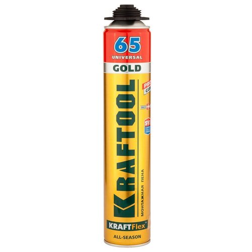 Монтажная пена Kraftool KraftFlex Gold Pro 65 41194 850 мл всесезонная монтажная пена kraftool kraftflex premium pro b1 41186 z01 750 мл всесезонная