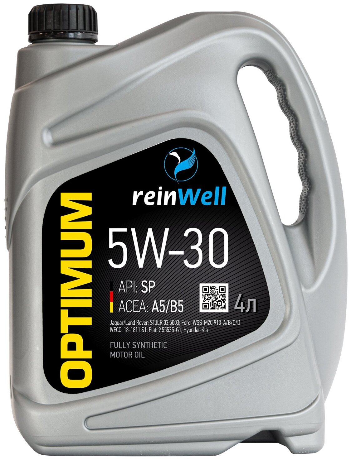 4953 ReinWell НС-синтетическое моторное масло 5W-30 API SP, ACEA A5/B5 (4л)