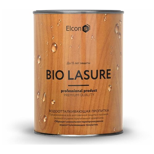 Elcon Водоотталкивающая пропитка для дерева Bio Lasure тик 0,9л 00-00461936