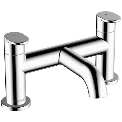 Смеситель на борт ванны Hansgrohe Vernis Blend 71442000 на 2 отверстия, двухзахватный, хром смеситель на борт ванны на 2 отверстия hansgrohe vernis blend матовый черный 71442670