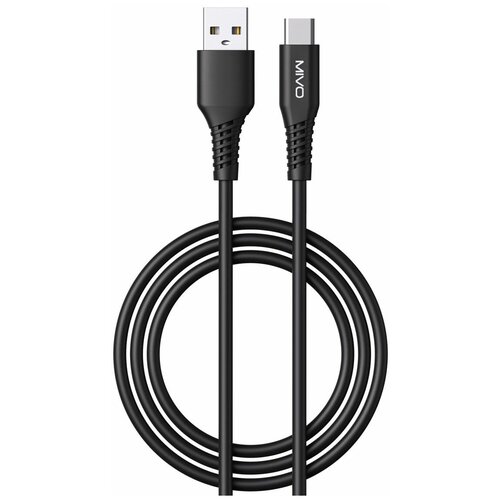 Кабель для зарядки USB-Type-C Mivo MX-51T, 1м, 2.4А, Black черный кабель usb type c mivo mx 42t 1000мм 2 4а