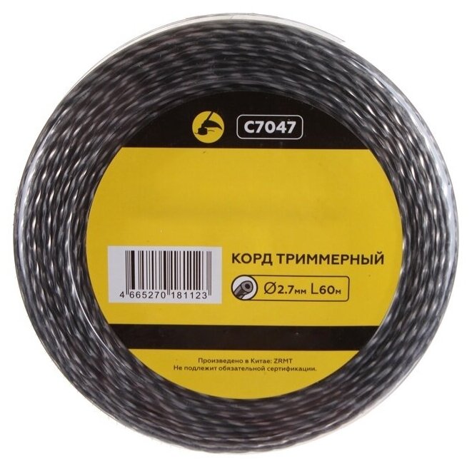 Леска для триммера витая треугольник 2,7 мм Champion C7047 60 м - фото №3