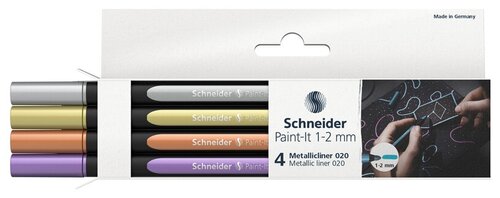 Schneider Набор капиллярных металлизированных ручек Paint-It 020, 1-2 мм, 4 шт, 4 шт.