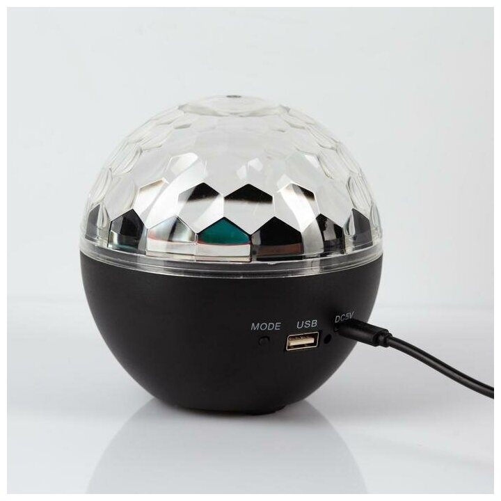 Световой прибор «Сфера» 12 см, динамик, пульт ДУ, свечение RGB, 5 В - фотография № 4
