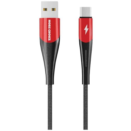 Дата-кабель Smart USB 3.0A для Type-C More choice K41Sa New нейлон 1м Red Black дата кабель smart usb 3 0a для type c more choice k41sa new нейлон 1м red black