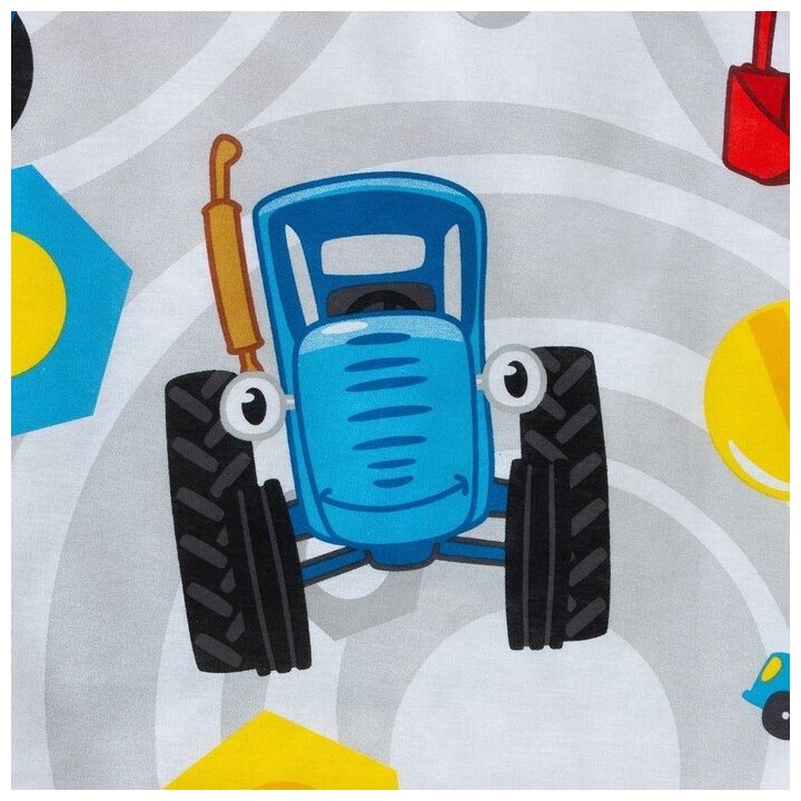 Синий трактор Постельное бельё Синий трактор «Механика» 112х147 см, 60х120+20 см, 40х60 см, 100% хлопок, бязь 125 г/м2 - фотография № 3