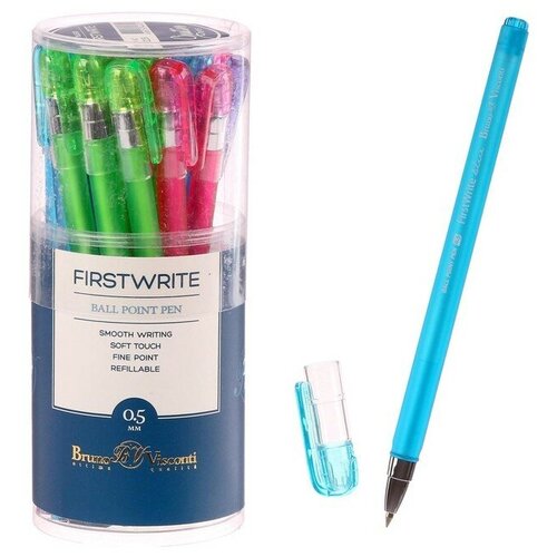 Ручка шариковая Firstwrite Creative, узел 0.5 мм, синие чернила, матовый корпус Silk Touch, микс