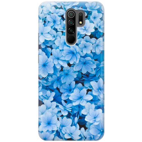 фото Re:pa накладка transparent для xiaomi redmi 9 с принтом "голубые цветочки"
