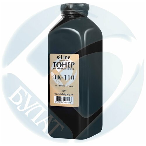 тонер hi black для kyocera fs 720 820 920 1016mfp 1116mfp tk 110 bk 230 г банка черный Тонер булат s-Line TK-110 для Kyocera FS-720 (Чёрный, банка 220 г)