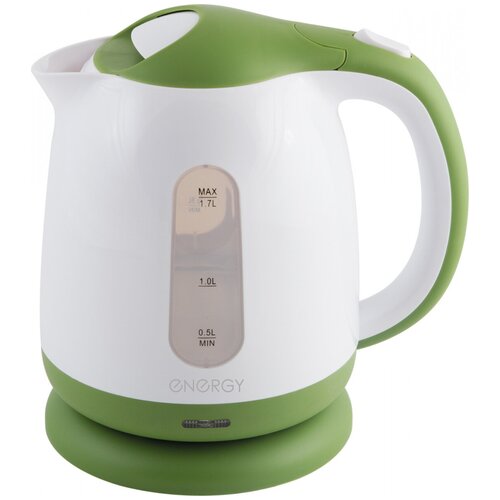 Чайник Energy E-293, белый/зеленый чайник электрический energy e 293 1 7л 005211 бело зеленый