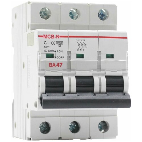 Выключатель автоматический AKEL ВА47-MCB-N-3P-C25-AC, 1 шт.