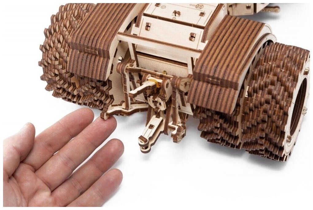 Конструктор деревянный Eco Wood Art 3D EWA Трактор Кировец К-7М - фото №13